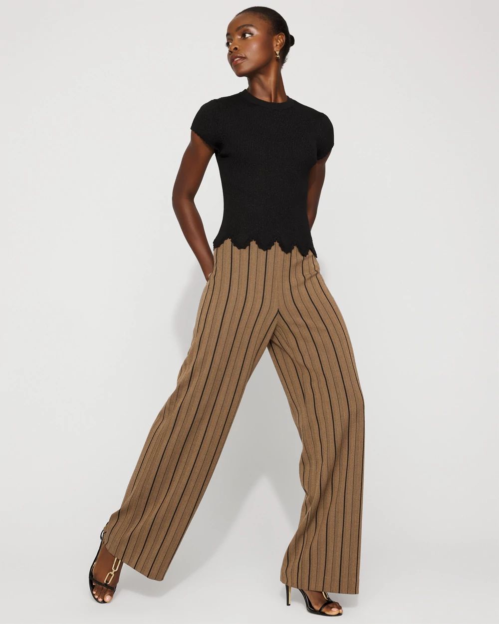 パンツ wide buggy stripe slacks used パンツ wide buggy stripe slacks used Pinstripe Wide Leg